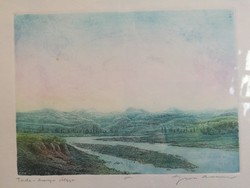 Gross Arnold's original colorful etching: Torda-Cute Valley