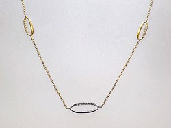 Stone yellow and white gold necklace (zal-au80749)