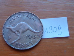 AUSZTRÁLIA 1 PENNY 1964 KENGURU, BRONZ, (p) - Perth, one dot after "PENNY'#1281