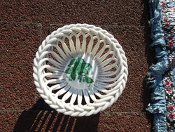 Herend aponyi patterned basket wicker rim bowl - aponyi basket
