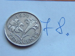 Bermuda 10 cents 1971 flower, bermuda lily 78.