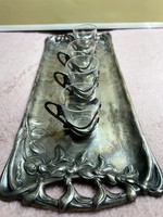 Art Nouveau tray with glasses