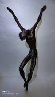Kiss Sándor ( 1925 - 1999 ) nagy méretű bronz korpusz Krisztus szobor 60 cm Jézus szobor