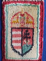 Hungarian coat of arms with crown - mini carpet - 1930s