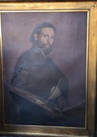 Lojos Károlyi self-portrait-bust 115 x 88 cm. With frame o.V.