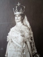 Coronation buda 1916 last Hungarian queen zita contemporary photo - postcard charcoal shot
