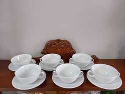 Hófehér porcelán leveses csésze készlet 6 személyes