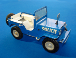 Retro Wind Up Police Jeep Record Player (ites, early 1970s)