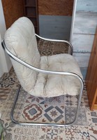 Krómozott csővázas fotelpár, székek, retró