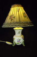 Herend Victorian patterned table lamp with pearls.