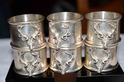 Napkin rings with 6 hunting scenes