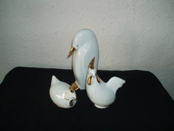 Rare! Ravenhouse-art deco-gilded-penguin-rooster-hen-porcelain- in the picture condition!