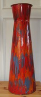 Retro enameled plate floor vase 55 cm high, design element