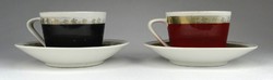 1I026 old retro raven house porcelain coffee cup 2 pieces