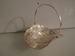 Basket - silver-plated - embossed - German - 15 x 12 x 12 cm - flawless