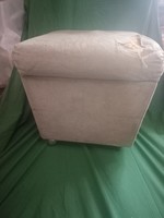 Retro, loft velvet upholstered pouf hokedli seat from the 1970s-80s