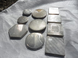 Collection of 10 pieces of silver powder toiletries