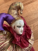 Venetian carnival doll with porcelain body parts