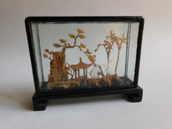 Miniatűr vintage diorama mandzsu darvakkal