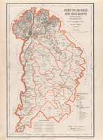 Pest - Pilis - Solt - Kiskun megye közigazgatási térkép 1880, Hátsek Ignácz, Magyarország, járás