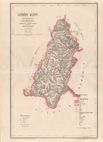 Szörény megye közigazgatási térkép 1880, Hátsek Ignácz, Magyarország, járás, Rautmann, Posner