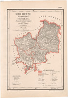 Ung megye közigazgatási térkép 1880, Hátsek Ignácz, Magyarország, járás, Posner, Rautmann