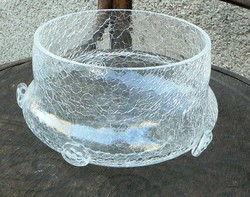 Jan Havelka fátyolüveg repesztett üveg asztalközép