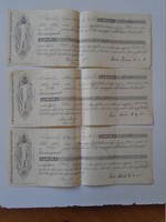 ZA397.1  Három db. díjkötelezvény 1899  3k 60f  - Zám János  -  RECSK