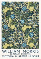 William Morris centenáriumi kiállítás reprint plakát viktoriánus tapéta textil minta tengeri növény