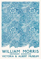William morris centennial exhibition reprint poster victorian wallpaper textile pattern blue asters