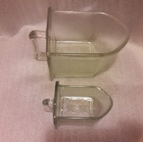 7 DB ANTIK VINTAGE SZATÓCS FŰSZERES ÜVEGFIÓK ÜVEGTÁROLÓ CUKORTARTÓ LISZTTARTÓ KITŰNŐ ÁLLAPOT JELZETT
