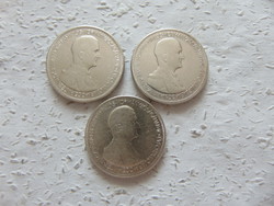 3 Pieces of horthy silver 5 pengő 1930 lot!