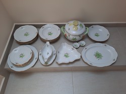 Herendi Hecsedli, csipkebogyó mintás porcelán étkészlet, készlet