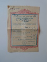 ZA397.27  Kötelező Biztosítási Kötvény  RECSK  1953