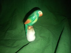 Vitrinállapotú Antik herendi mini papagáj