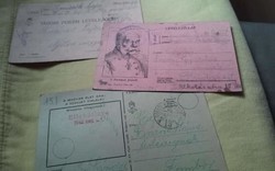 3 db tábori posta levelezőlap