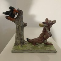 A róka és a holló, kerámia figura