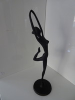 Szép art deco bronz akt tornász lány szobor