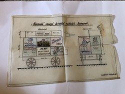 "Karaván" mozgó hirdető vállalat (Budapest) lovaskocsi látvány terv 1926
