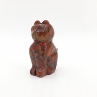 Carved stone, mineral kitten, cat 6 cm