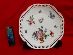 Alt Német,Germany Arzberg 1932-1944 Carl Schumann Porcelán Áttört Szélű Virágmintás Kínáló Tányér.
