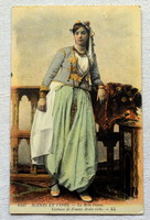 Antik fotó képeslap  módos arab hölgy