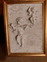 Framed plaster relief from the 1940s