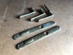 Old copper door handles with rosette