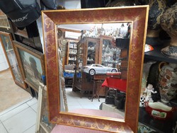 Italian baroque wooden picture frame with mirror, mirror.