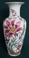 Dt/050 - zsolnay - vase with orchid decor, 27 cm high