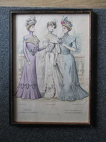 Parisian fashion magazine / probable lithograph / frame from the 1800s