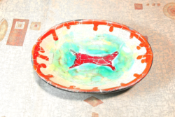 Béla Gál ceramic with an interesting glaze imitating cracking