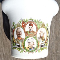 I. világháborús jelzett porcelán mozsár WILHELM - FRANZ JOSEF - MEHMED - FERDINAND