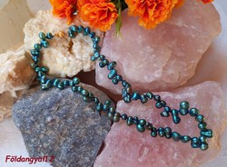 Real term. London blue double eyed freshwater pearl necklace with ornate clasp